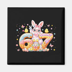 Ostertag 67 Süßer Hase Bunny Six Seven Meme-Bogen Magnet