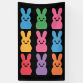 Ostertag Bunny Eggs Kariert Leopard Banner (Vertikal)