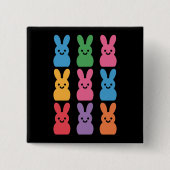 Ostertag Bunny Eggs Kariert Leopard Button (Vorderseite)