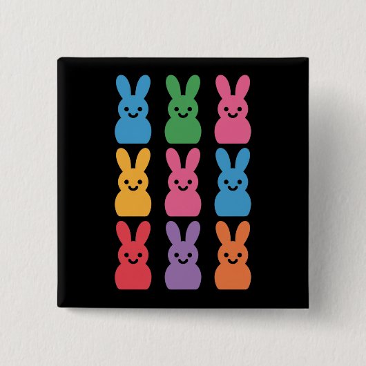 Ostertag Bunny Eggs Kariert Leopard Button (Vorderseite)