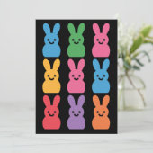 Ostertag Bunny Eggs Kariert Leopard Einladung (Stehend Vorderseite)