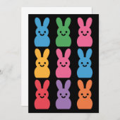 Ostertag Bunny Eggs Kariert Leopard Einladung (Vorne/Hinten)