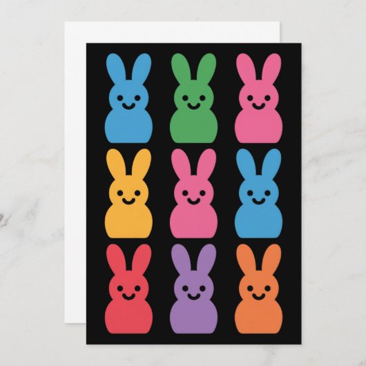 Ostertag Bunny Eggs Kariert Leopard Einladung (Vorne/Hinten)