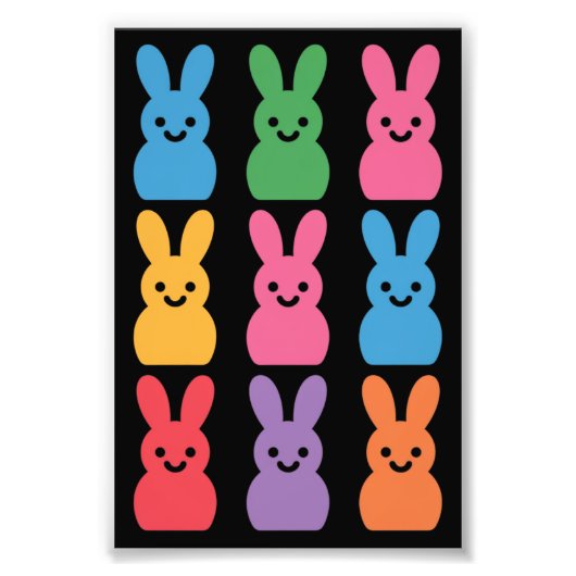 Ostertag Bunny Eggs Kariert Leopard Fotodruck (Vorne)