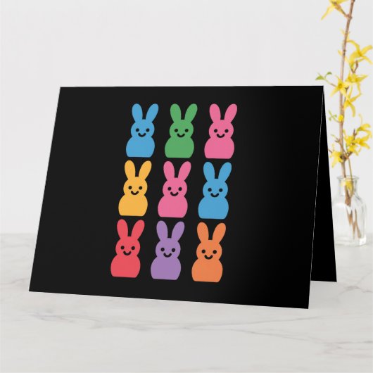 Ostertag Bunny Eggs Kariert Leopard Karte (Gelbe Blume)