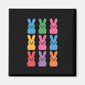 Ostertag Bunny Eggs Kariert Leopard Magnet (Vorne)