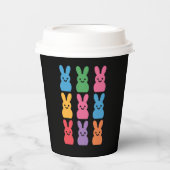 Ostertag Bunny Eggs Kariert Leopard Pappbecher (Vorderseite)
