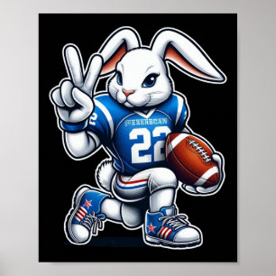 Ostertag Bunny Playing Footbyll Boys Girls Kinder Poster
