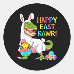 Ostertag Dinosaurier Lustig Glücklicher Ostrawr T  Runder Aufkleber