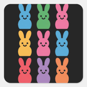 Ostertag Hase Eier Kariert Leopard Quadratischer Aufkleber