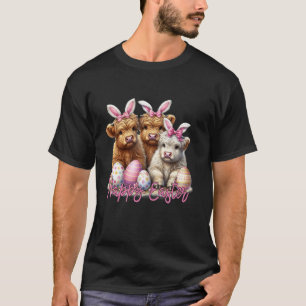Ostertag Highland-Kuh Bunny Kaninchen Ohren Eierja T-Shirt