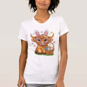 Ostertag Highland-Kuh Süßer Osterhase Landwirt W T-Shirt