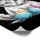 Ostertag Katze Osterkatze Ostereier Poster (Ecke)