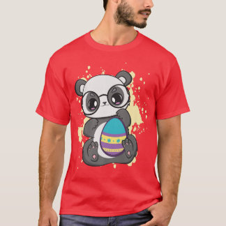Ostertag Kleiner Panda mit Ei Jagd Frühjahr Anime T-Shirt
