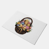 Ostertag - Korb mit bunten Eiern Blume Fußmatte (Schrägansicht)