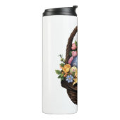 Ostertag - Korb mit bunten Eiern Blume Thermosbecher (Nach links gedreht)