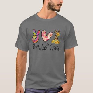 Ostertag Liebe Osterfest Bunny Leopard Blume T-Shirt