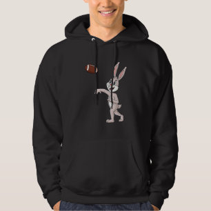 Ostertag Rabbit Football Quarterback Funny Boys Hoodie