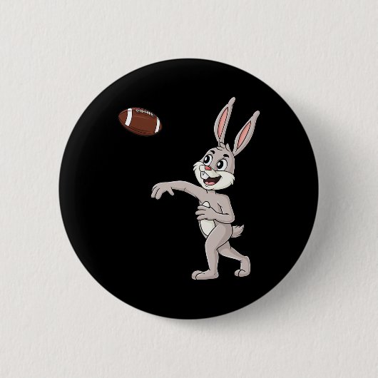 Ostertag Rabbit Football Quarterback Spaß Boys Gi Button (Vorderseite)