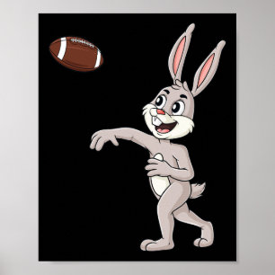 Ostertag Rabbit Football Quarterback Spaß Boys Gi Poster