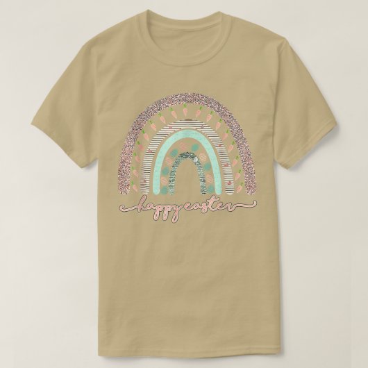 Ostertag Regenbogen mit Eiern und Osterhase T-Shirt (Design vorne)