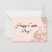 Ostertag, rosa goldene Eier klassisch Mitteilungskarte (Vorderseite)