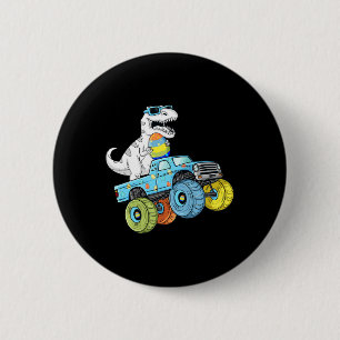 Ostertag T-Rex-Dino fährt einen Monstertruck Junge Button