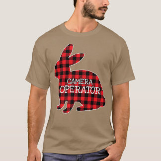 Ostertagen Kostüm Rote Karierte Bunny-Grafikkamera T-Shirt