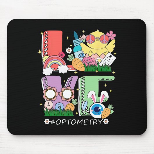 Ostertages Kick Optometrie Liebe Optiker Sight Squ Mousepad (Vorne)