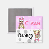 Osterteddybär Saubere Geschirrspülmaschine Magnet (Vorderseite/Rückseite)