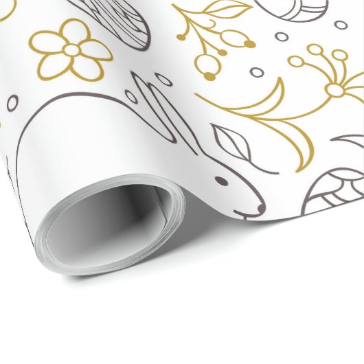 Osterthemenmuster Sonnige Blume Eier Geschenkpapier (Rolleneckpunkt)