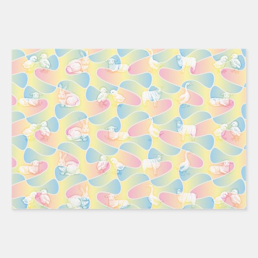 Ostertiere Geschenkpapier Set (Vorderseite 2)