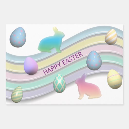 Ostertiere Geschenkpapier Set (Vorderseite)