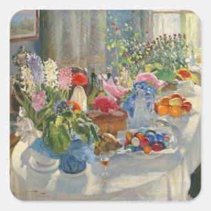 Ostertisch Quadratischer Aufkleber