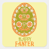 Ostertraditionen Gemalte Eier Orange Gelb Quadratischer Aufkleber (Vorderseite)