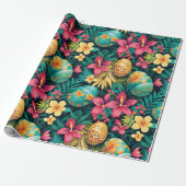 Ostertropischer Frühling Blätter Strand Geschenkpapier (Ungerollt)