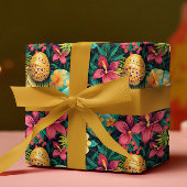 Ostertropischer Frühling Blätter Strand Geschenkpapier