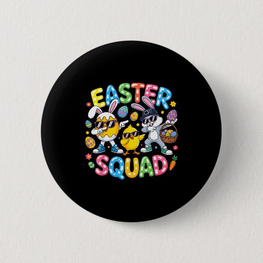 Ostertrupp Hasen Ei Küken Crew passende Männer Button (Vorderseite)