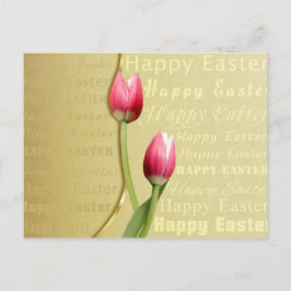 Ostertulips Gold Typografie Feiertagspostkarte