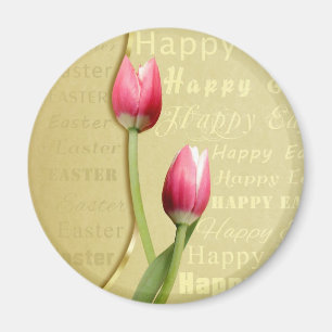 Ostertulips Gold Typografie Magnet