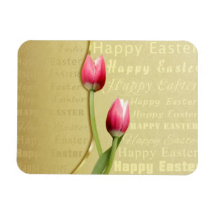 Ostertulips Gold Typografie Magnet
