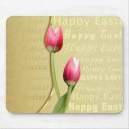 Ostertulips Gold Typografie Mousepad