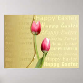 Ostertulips Gold Typografie Poster