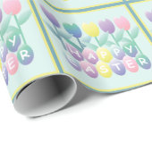 Ostertulpen Eier Happy Oaster Wrapping Paper Geschenkpapier (Rolleneckpunkt)
