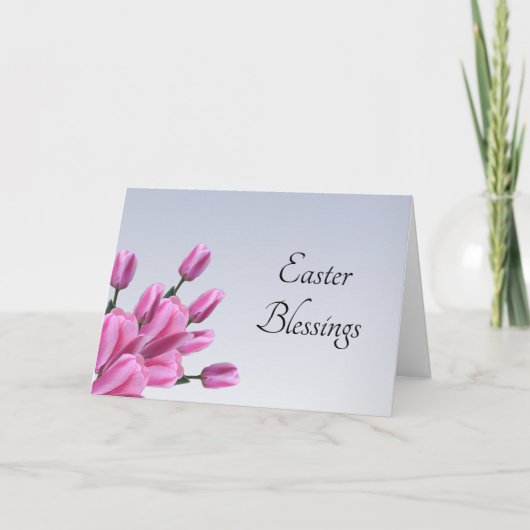 Ostertulpen Feiertagskarte (Vorderseite)