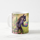Osterüberraschung - Das Geschenk des Wolfs an den Kaffeetasse (Vorderseite Links)