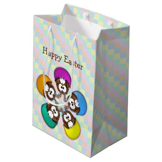 Osteruhu - Regenbogen Mittlere Geschenktüte (Rückseite Schrägansicht)