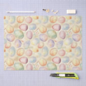 Osteruntergrund mit Frühlingsblumen, farbiges Ei Seidenpapier (Handwerk)