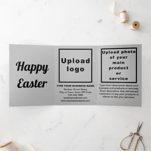 Osterurlaub Business Grau Dreifach-Ferienkarte Dreifach Gefaltete Urlaubskarte (Innenseite)