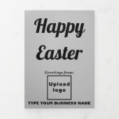 Osterurlaub Business Grau Dreifach-Ferienkarte Dreifach Gefaltete Urlaubskarte (Cover)